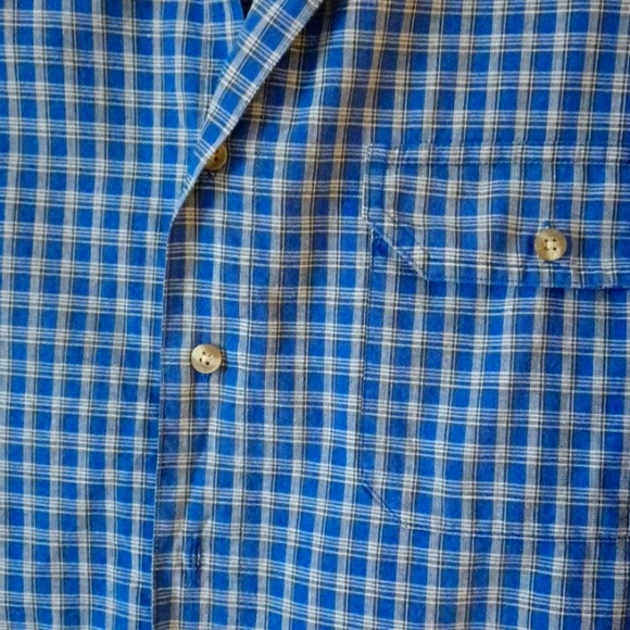 Raider Jean CO Mens Short Sleeve Blue Plaid Shirt Size XL - Picture 5 of 10